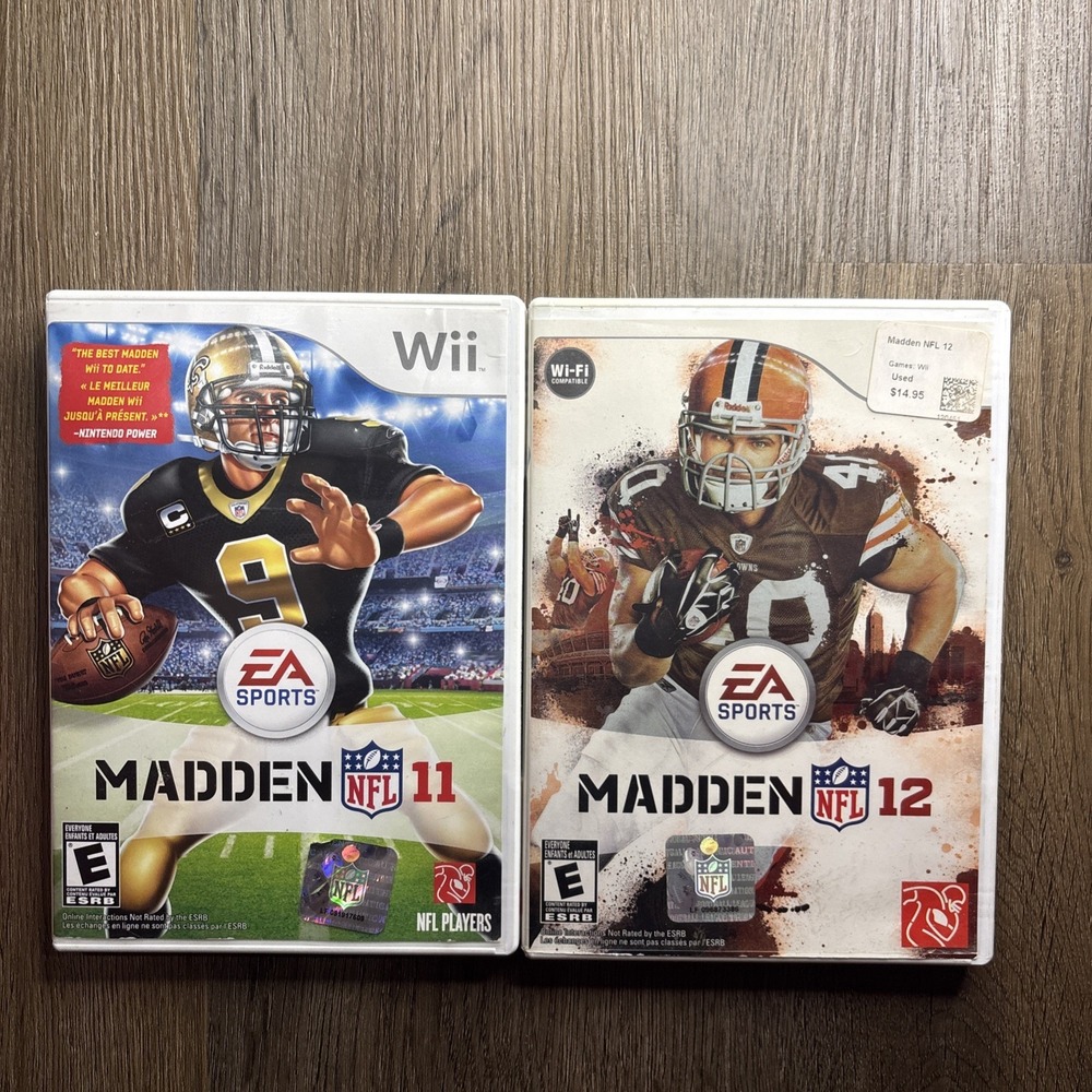 Madden NFL 11 & 12 (Nintendo Wii, 2010/2011) Tested  And Working No‎ Manual